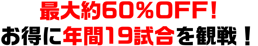 最大約60%OFF!お得に年間19試合を観戦！